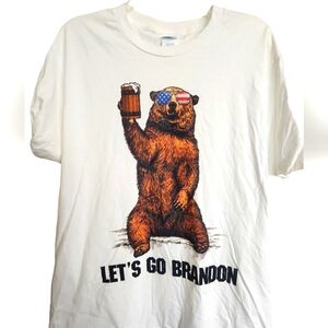 NWOT Graphic "Let's Go Brandon" Tee Shirt Mens Size Large